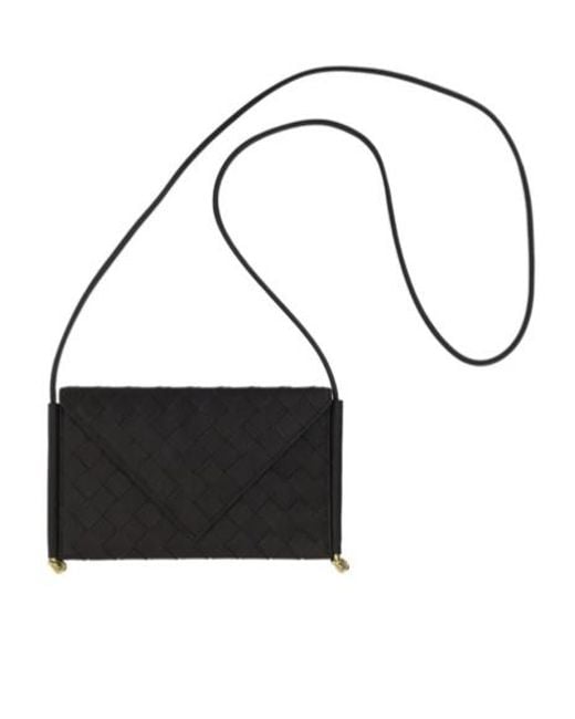 Bottega Veneta Black Solstice Horizontal Phone Pouch