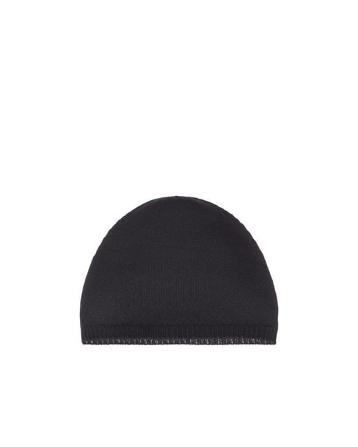 Saint Laurent Blue Logo Patch Beanie for men