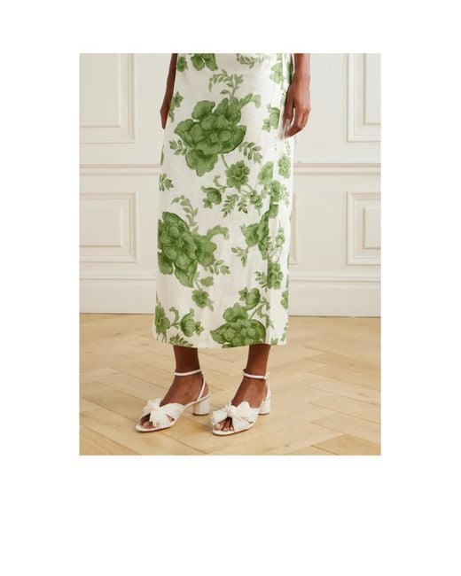 Loeffler Randall White Bow-Embellished Plissé-Organza Sandals