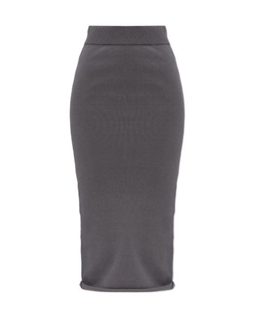 Entire studios Gray Raw Knit Midi Skirt
