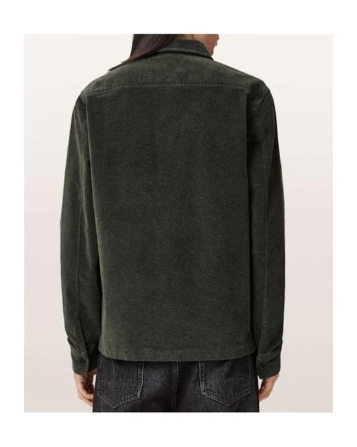 AllSaints Green Hawker Corduroy Shirt for men