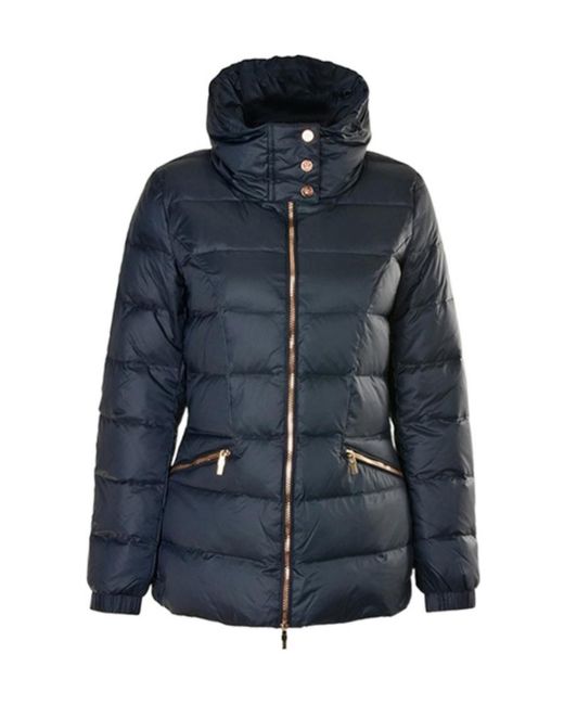 EA7 Blue Logo Hooded Down Jacket