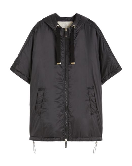 Max Mara Black The Cube Greenci Zip-Up Padded Cape