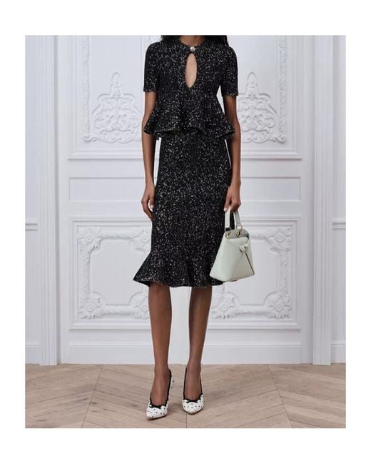 Dior Black Short-Sleeved Peplum Sweater