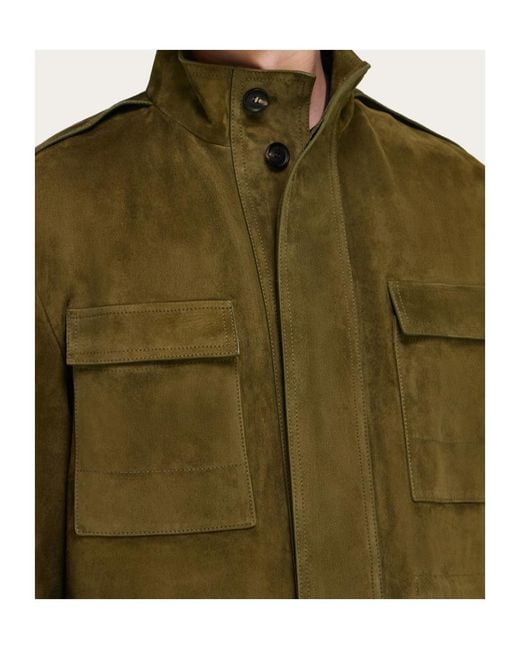 Ferragamo Green Ferragamo Pocket Detailed Field Jacket for men