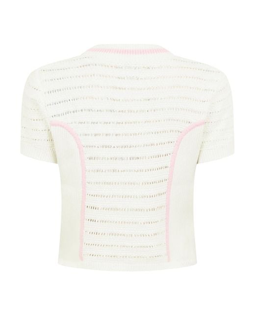 Casablanca White Cropped T-Shirt