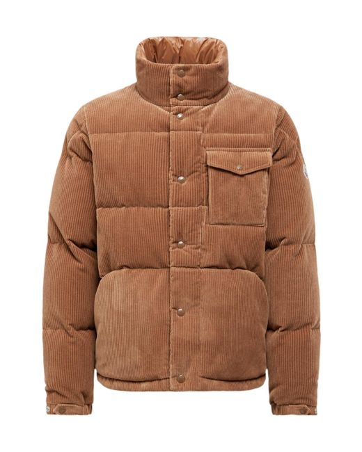 Moncler Brown Serrant Logo Patch Padded Jacket for men