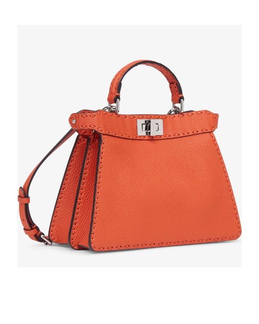Fendi Orange Peekaboo Iseeu Small Tote Bag