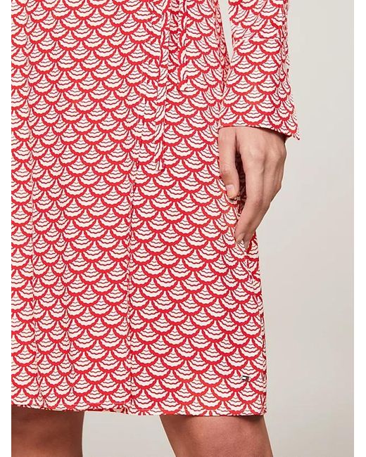 Tommy Hilfiger Pink Long-Sleeved V-Neck Dress