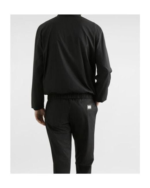 Dolce & Gabbana Black Branded Tag Zipped Jacket for men