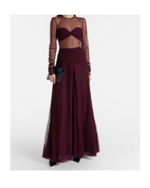 Rebecca Vallance Purple Barbera Point D'Esprit Tulle Gown