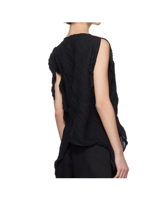 Issey Miyake Black Wrinkled And Twisted