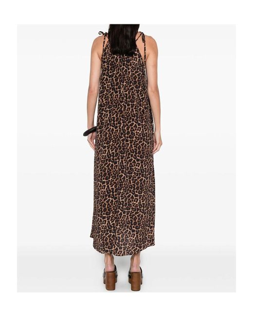 Anine Bing Multicolor Flora Animal-Print Gathered Midi Dress