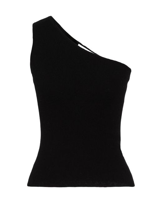 Max Mara Black Solid Color One-Shoulder Tops