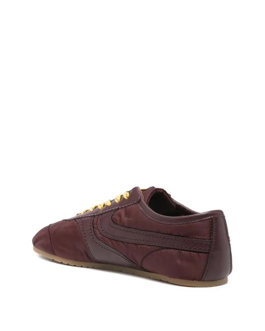Dries Van Noten Brown Round Toe Lace-Up Sneakers for men