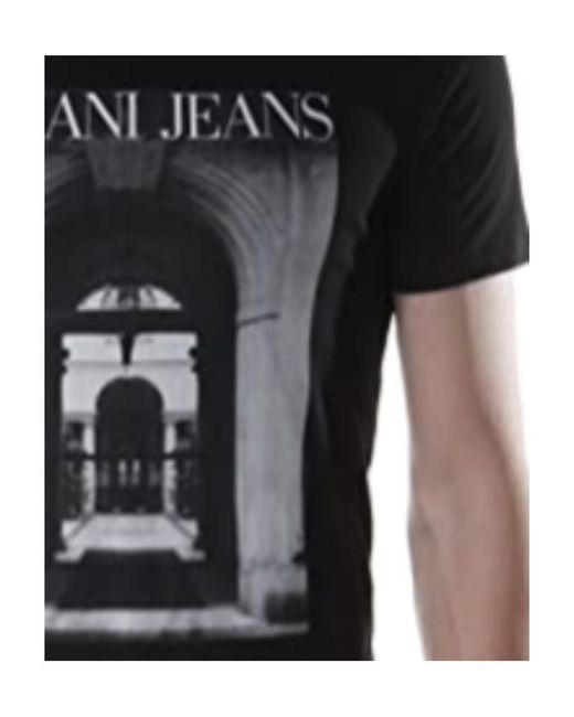 Armani Jeans Black Printed T-Shirt for men