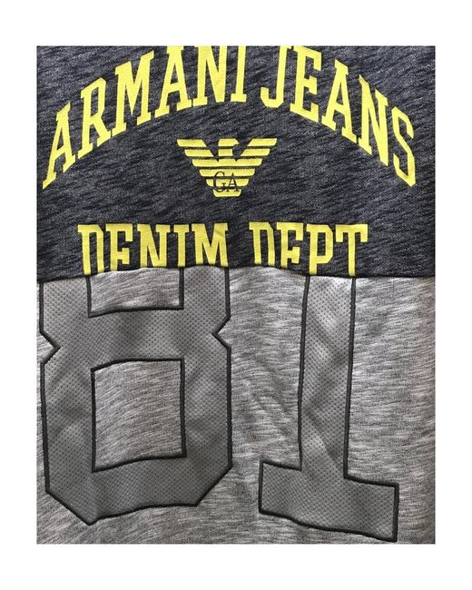 Armani Jeans Gray Logo T-Shirt With Round Neck And Long Sleeves for men