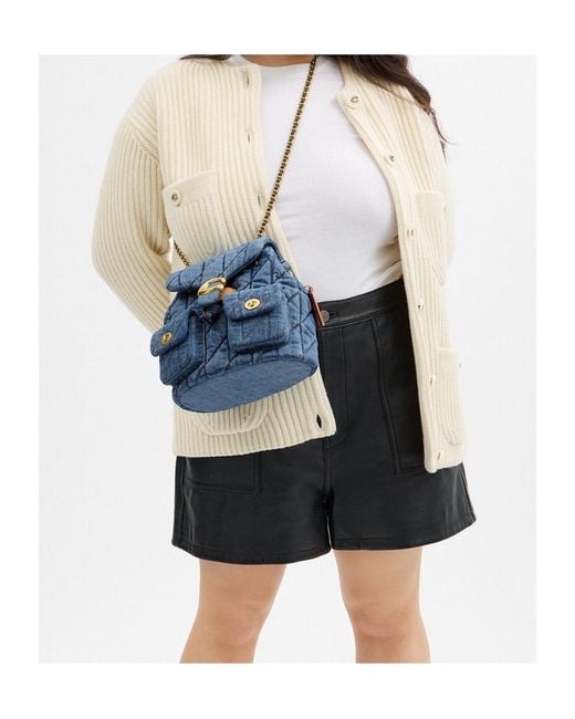 COACH Blue Tabby Quilted Backpack