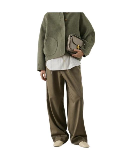 Soeur Natural Drawstring Pleated Palazzo Pants