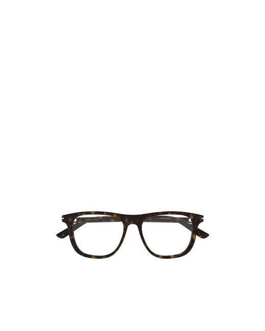 Gucci White Eyewear Square Frame Glasses for men