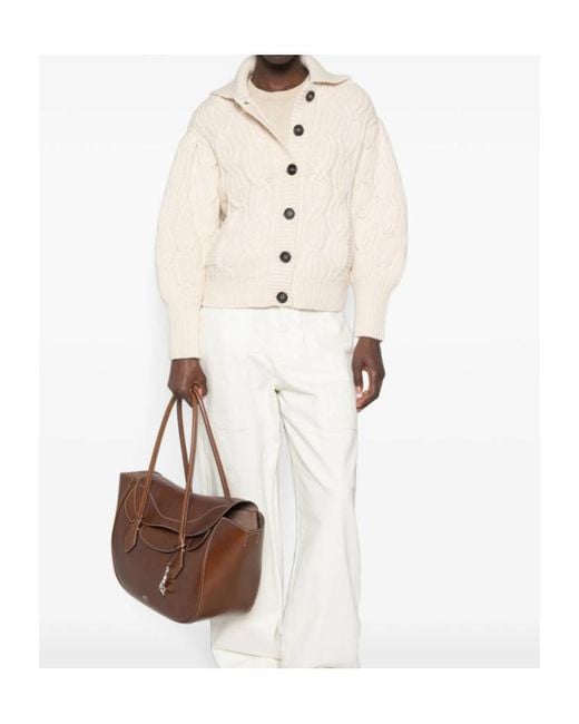 Brunello Cucinelli Natural Cable-Knit Cardigan