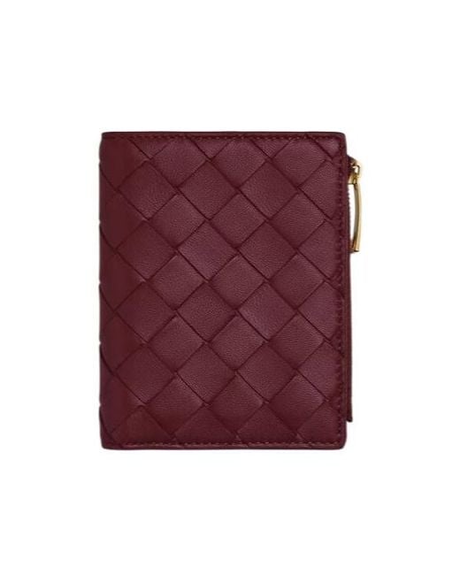 Bottega Veneta Purple Intrecciato Small Bi-Fold Wallet
