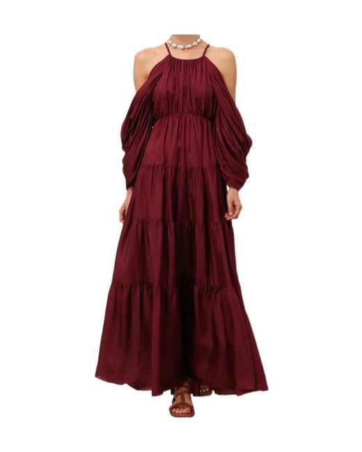 Zimmermann Red Tallow Pleated Long Dress