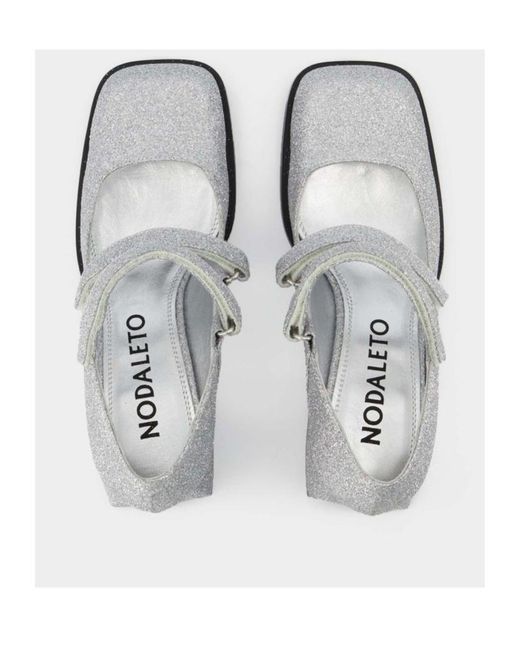 NODALETO White Bulla Bacara Glitter-Detailed Pumps