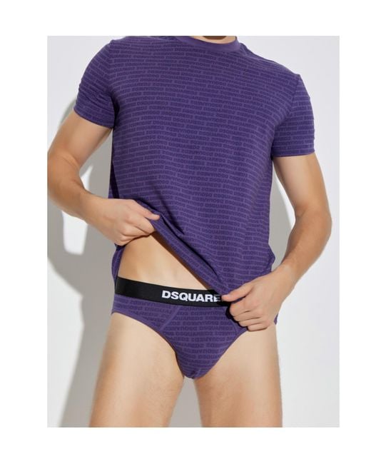 DSquared² Blue Short-Sleeve T-Shirt And Briefs Set for men