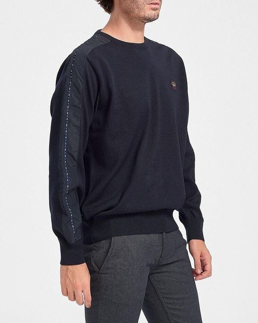Paul & Shark Blue Round-Neck Logo Pullover for men