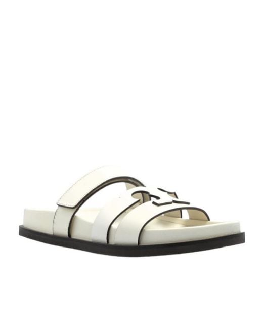 Tory Burch White Ines Sport Slides