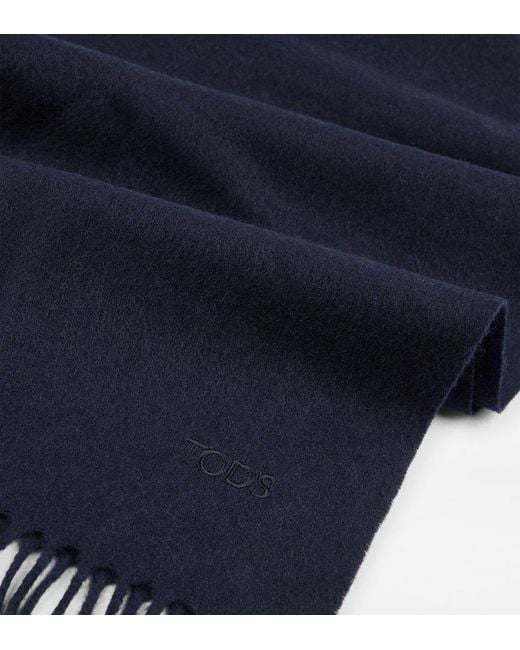 Tod's Blue Cashmere Scarf for men