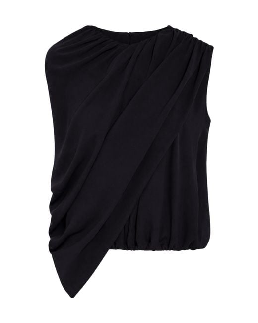 Balenciaga Black Shawl Top