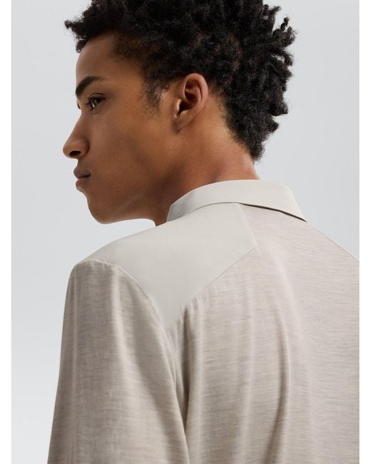 Veilance White Mélange-Effect Wool-Blend Polo Shirt for men