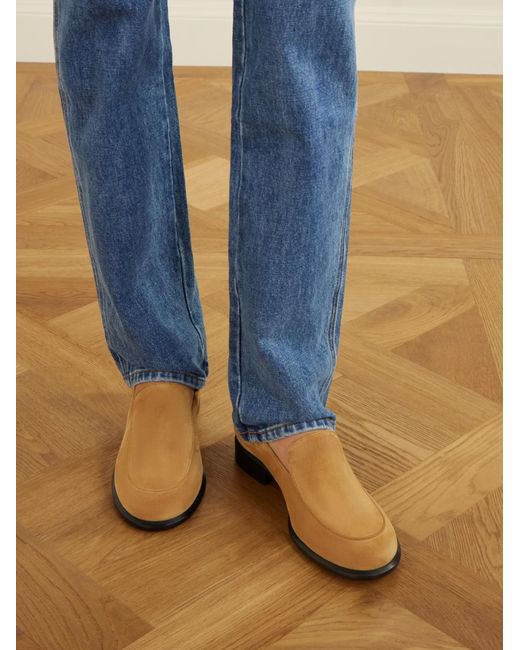 Khaite Brown Miles Suede Loafers