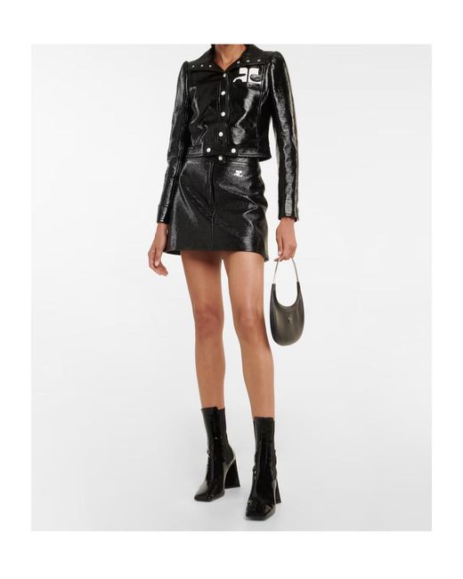 Courreges Black A-Line Skirt
