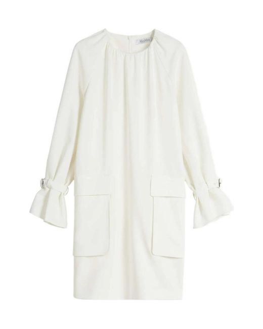 Max Mara White Round Collar Design Dress