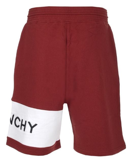 Givenchy Red Logo Shorts for men