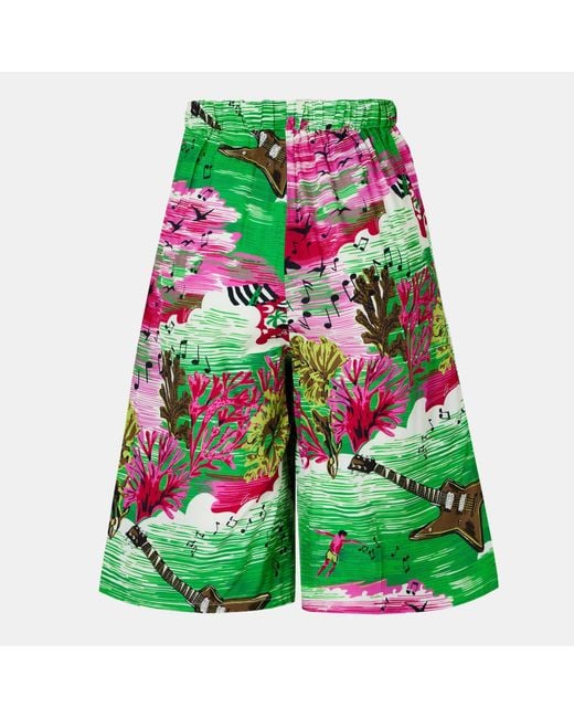 Gucci Green Simple Printed Shorts