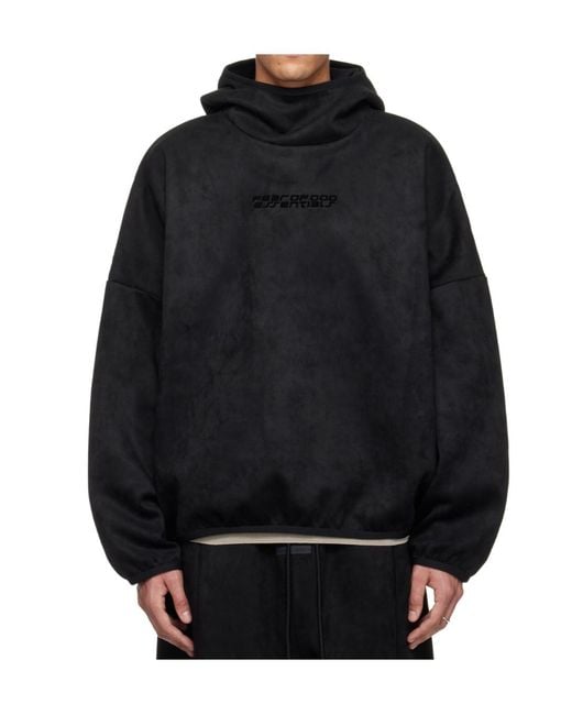 Fear Of God Black Logo Printed Hoodie for men