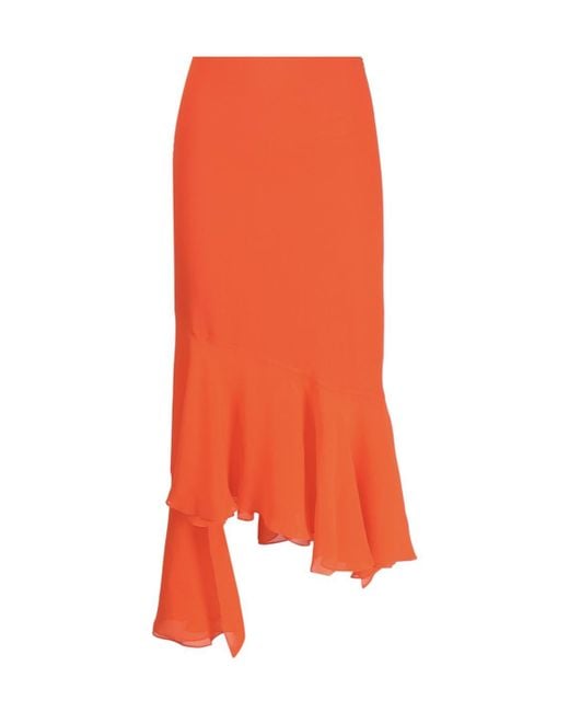 ANDAMANE Orange Ruffle Detailed Skirt