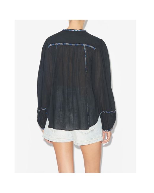 Isabel Marant Blue Isabel Marant Étoile Silekia Tassel-Detailed Blouse