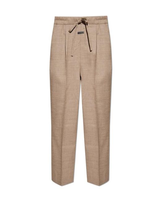 Fear Of God Natural Logo Patch Drawstring Trousers for men