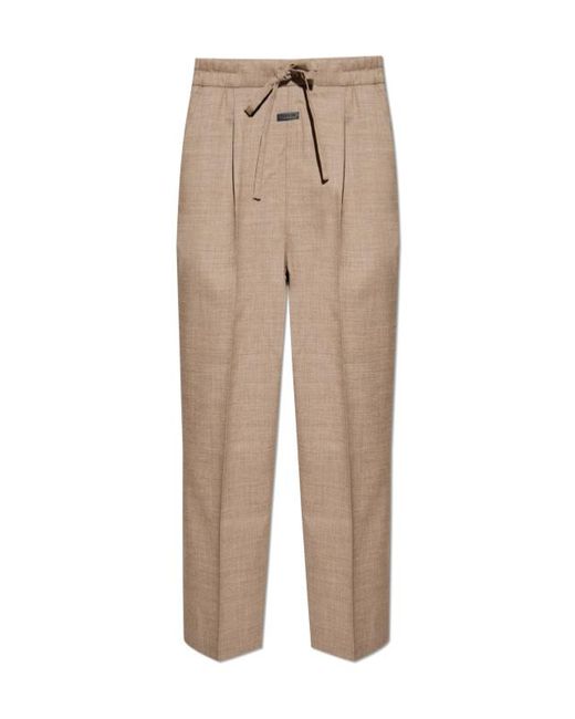 Fear Of God Natural Pleated-Front Drawstring Trousers for men