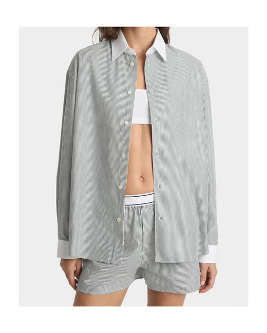 Sporty & Rich Gray Src Oversized Shirt for men