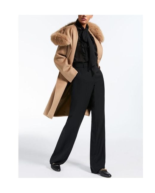 Max Mara Natural Mango Girdle Coat