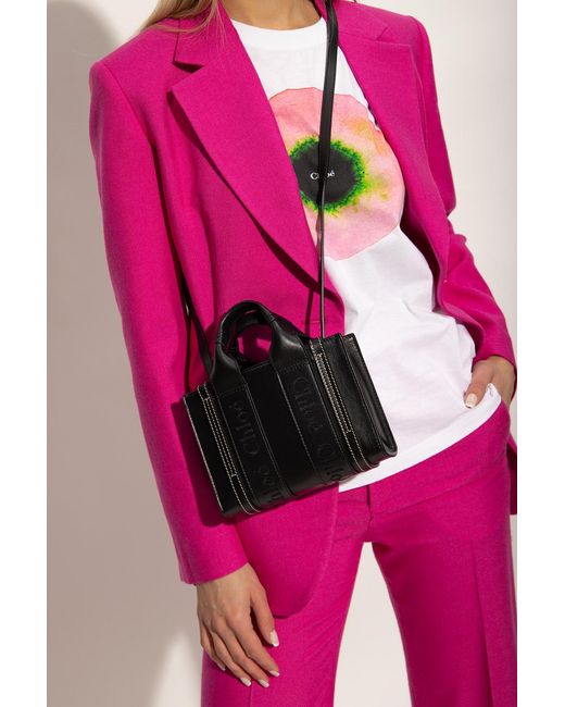 Chloé Black Chloé Woody Mini Tote Bag