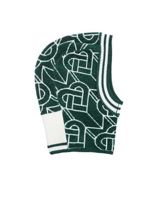 Casablanca Green Monogram-Pattern Balacava for men