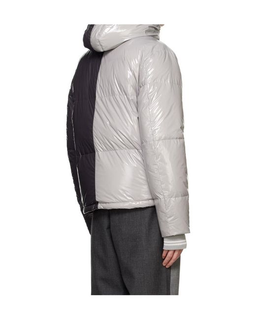 Thom Browne Gray Two-Tone Puffer Jacket for men