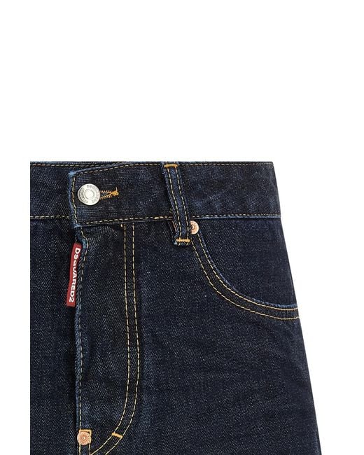 DSquared² Blue Logo Detail Denim Skirt